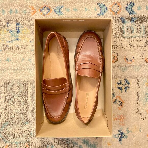 NEW Madewell Brown Leather Penny Loafers 9.5 - Picture 3 of 5